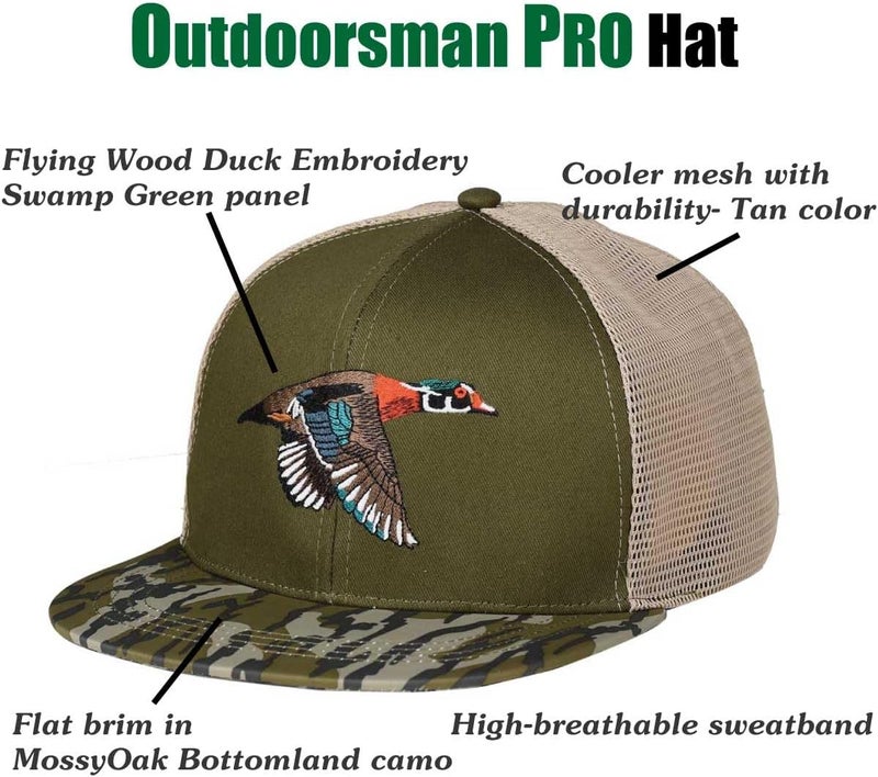 EDTREK Outdoorsman Pro Trucker Breathable Mesh Performance Cap - Flat Brim Snapback Hat - Image 4